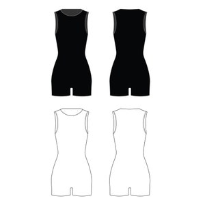 Onesie Fashion Flat Templates / Technical Drawings / Fashion CAD Designs for Adobe Illustrator / Fashion flat sketch