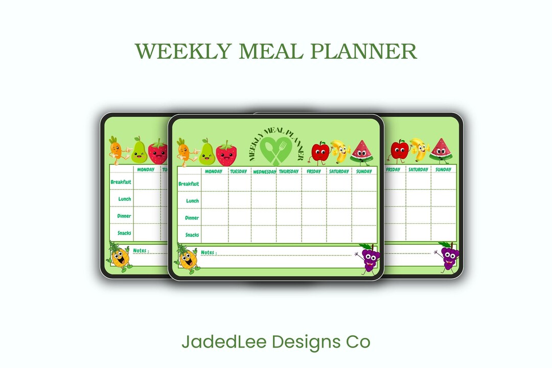 Weekly Meal Planner Printable PDF | Meal Planning Template | Weekly ...