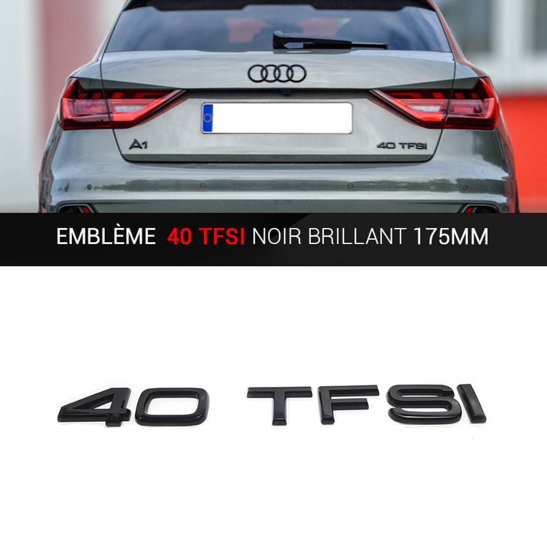 Logo Emblem Q2 Rear Trunk Glossy Black 100x35 MM for Audi Q2 