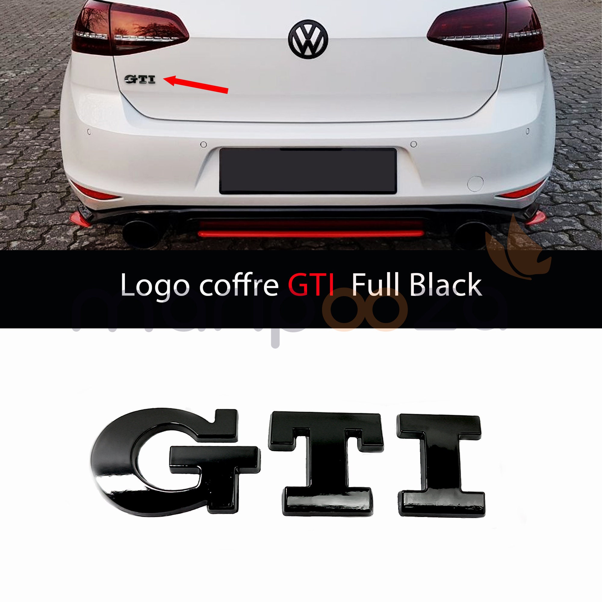 VW Golf 7 schwarzes Zeichen hinten tornadorot