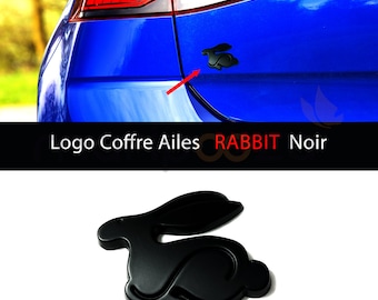 Emblem Logo Rear Trunk GTI Rabbit Full black 45mm for V.VV Golf Polo