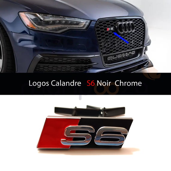 S6 Kühlergrill Emblem Logo Schwarz Chrom 72 x 22 mm für Audi A6 S6