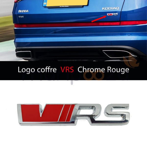 Logo Emblem VRS Back Trunk Chrome Red 120x22 MM