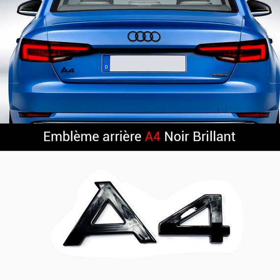 Emblem Logo A4 Rear Trunk Glossy Black 90x35 MM for Audi A4 
