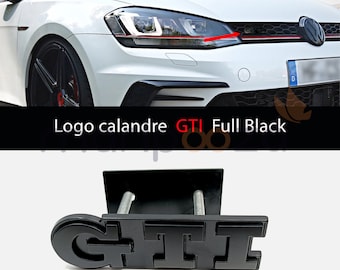 Emblem Logo Front Grille GTI Full black 90mm for V.VV Golf Polo