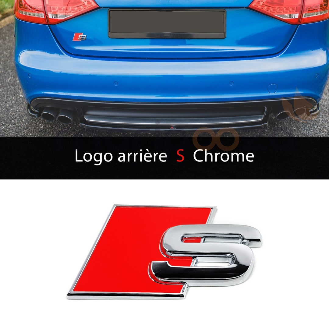 Audi S-Line, logo emblème du gril, métal noir rouge