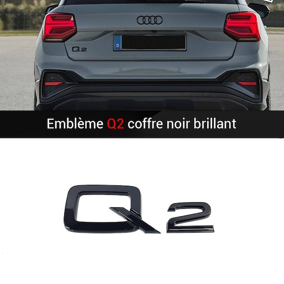 Logo Emblem Q2 Rear Trunk Glossy Black 100x35 MM for Audi Q2 