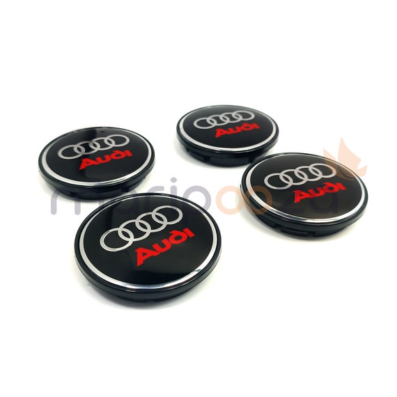 4x Radnabenabdeckung Ø 65/57mm Audi Logo Schwarz Rot NR -  Österreich