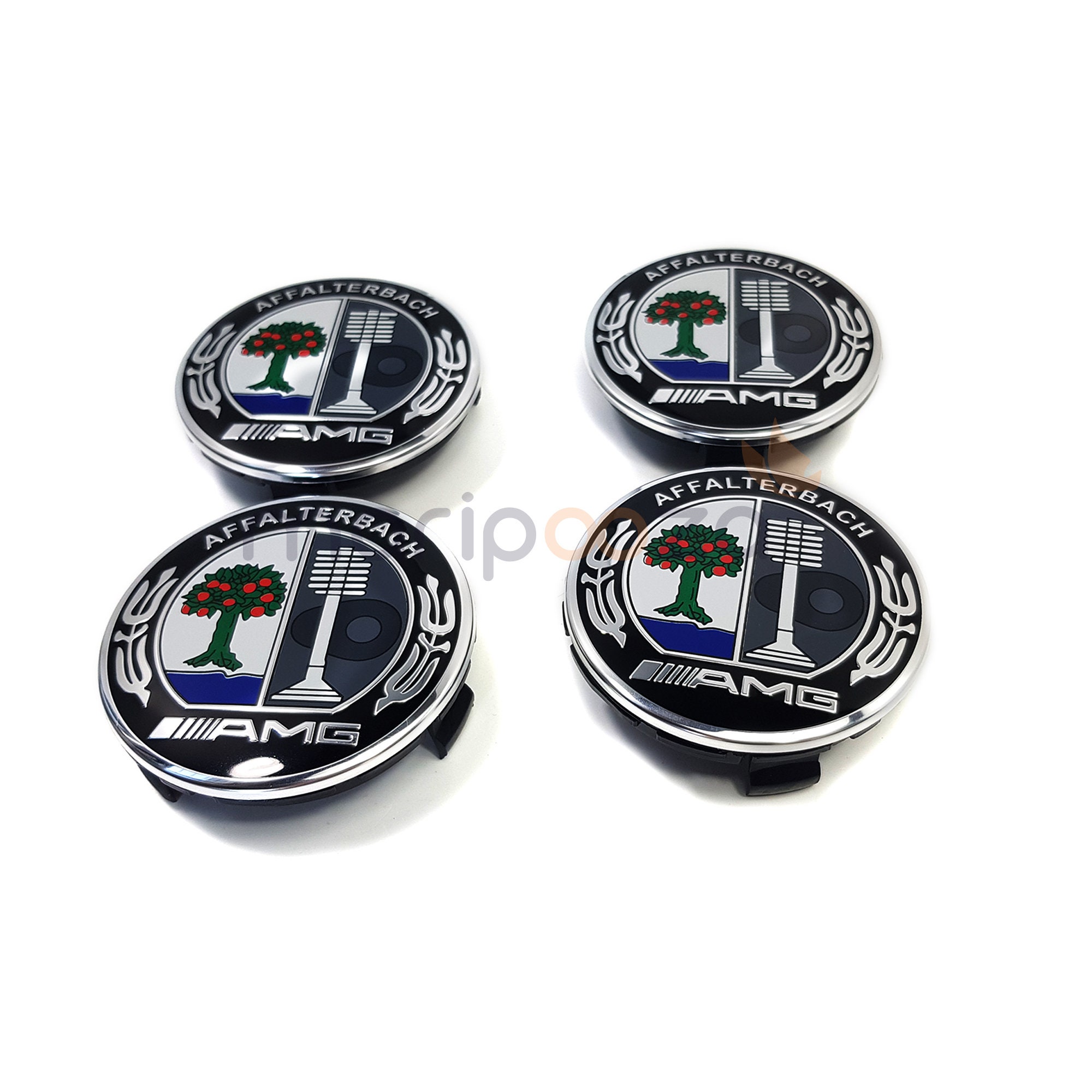 4 X Logo Cache Moyeu Jante Centre De Roue Pour MERCEDES Benz AMG 75mm  Emblème