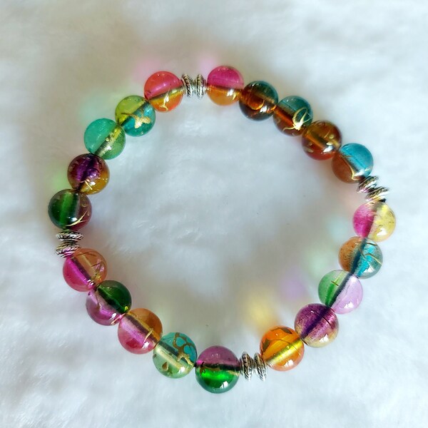 Bracelet de perles multicolores