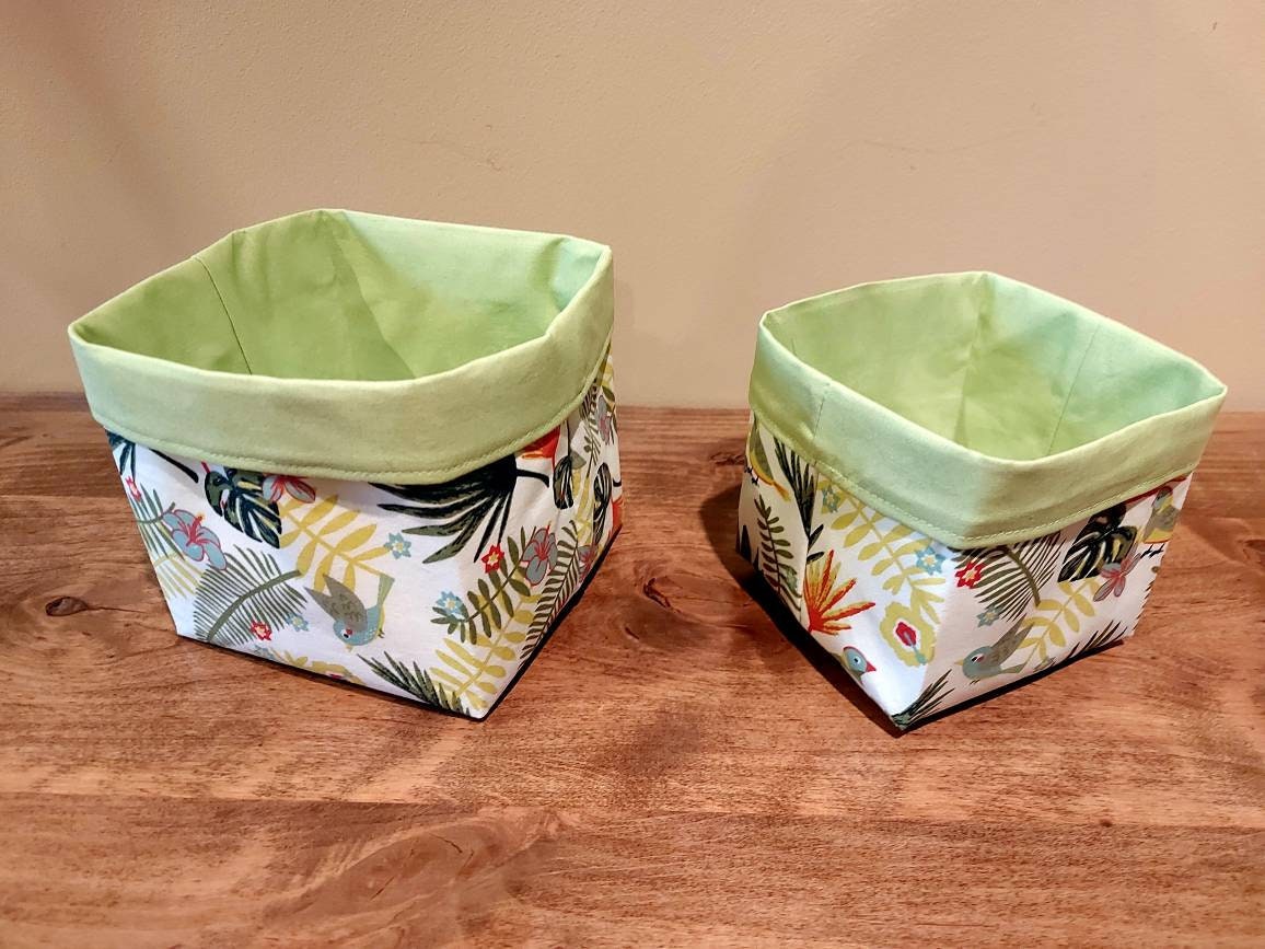 Lot de Deux Petites Panières en Tissu