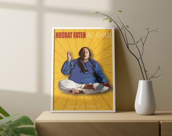Nusrat Fateh Ali Khan Konsttryck | Pakistansk musikaffisch