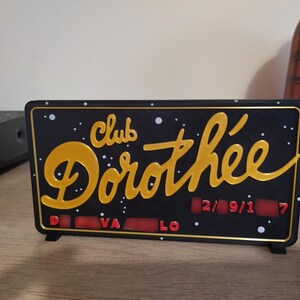enseigne carte club dorothée nominative à la demande pour exposer collection nostalgie