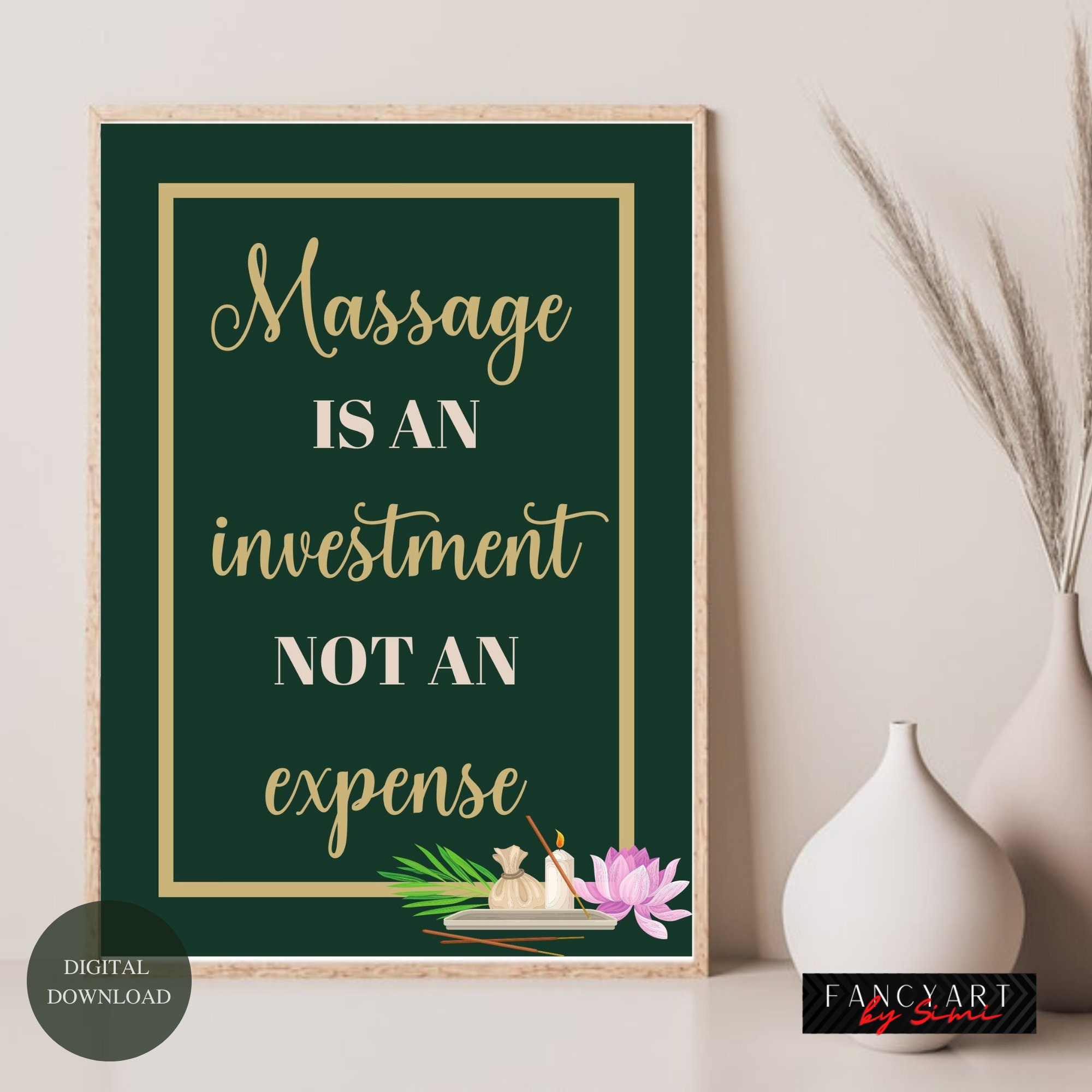 Massage is an Investment Not an Expense,massage Art, Massage Room Décor