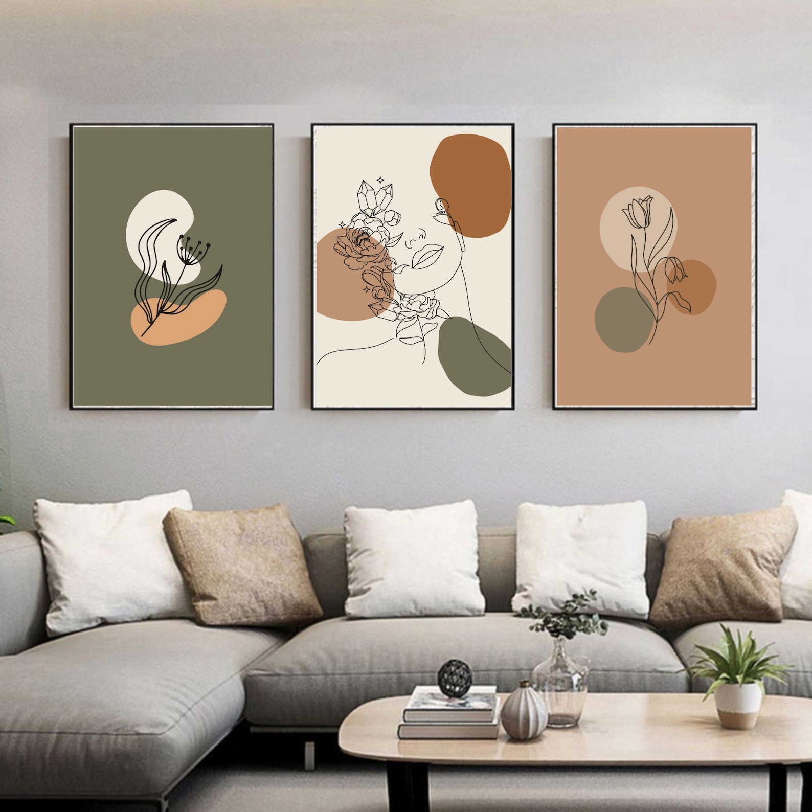 Wall Art Set of 3 Abstract Boho Art Set of 3 Prints _boho - Etsy