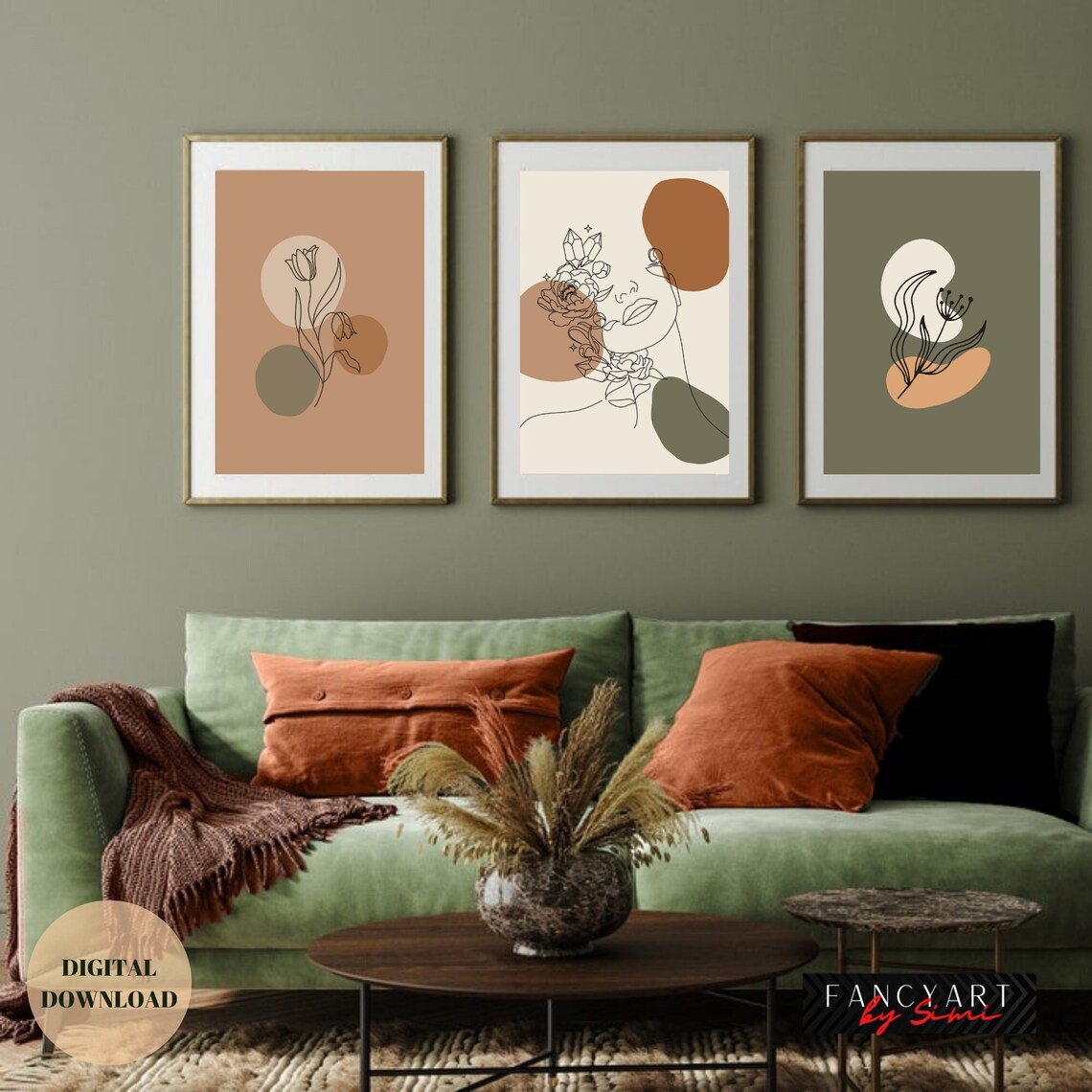 Wall Art Set of 3 Abstract Boho Art Set of 3 Prints _boho - Etsy