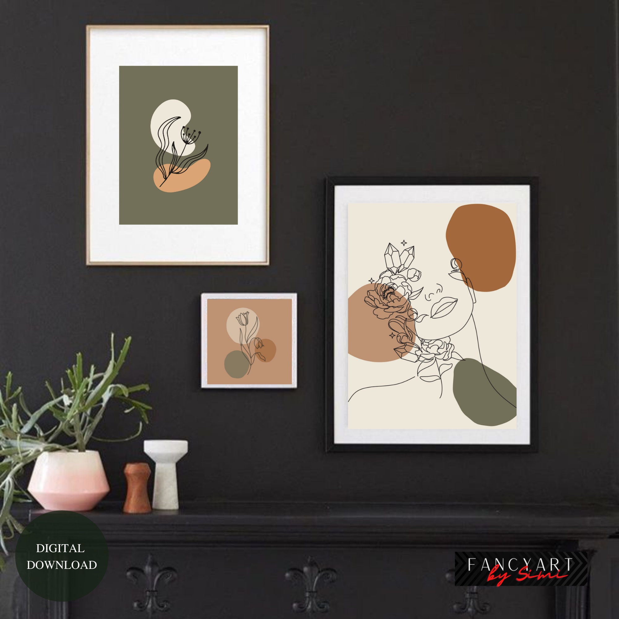 Wall Art Set of 3 Abstract Boho Art Set of 3 Prints _boho - Etsy