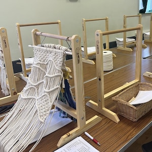 Macrame Table Stand  Tabletop Macraweaving Workstand Loom.