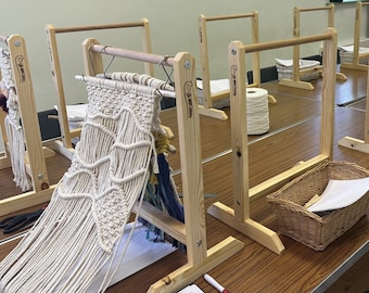 Macrame Table Stand  Tabletop Macraweaving Workstand Loom.