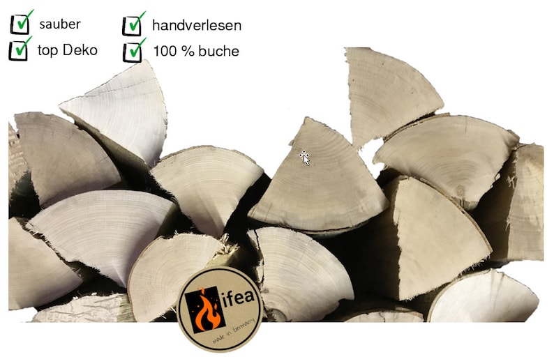 Premium Deko Holzscheite ungezieferfrei ohne Rinde Natur-Dekoration 10kg-Kamin-Holz-für Kaminregal und Kaminnische sowie Ofen Bild 2