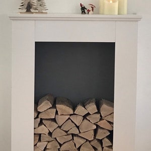 Premium decorative logs vermin-free without bark natural decoration 10kg fireplace wood for fireplace shelf and fireplace niche as well as oven image 3