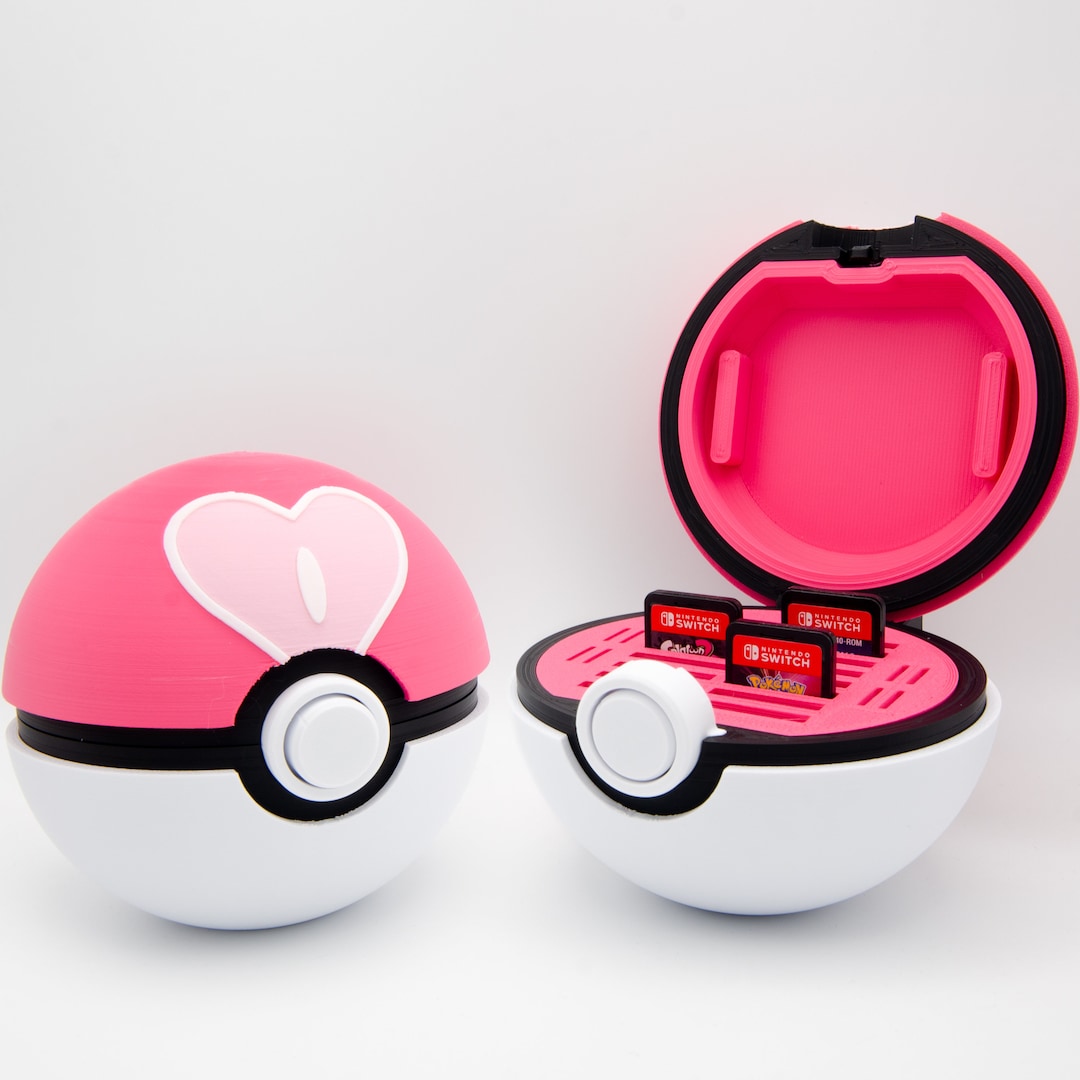 Love Ball Pokemon Poke Ball avec interrupteur imprimé en 3D, 3DS ou porte-bague
