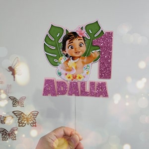 Moana Inspired Cake Topper/One Birthday/First Birthday/Maui Cake Topper/Disney/Cake Topper/Moana Birthday/Personalised Topper/Girls Toppers