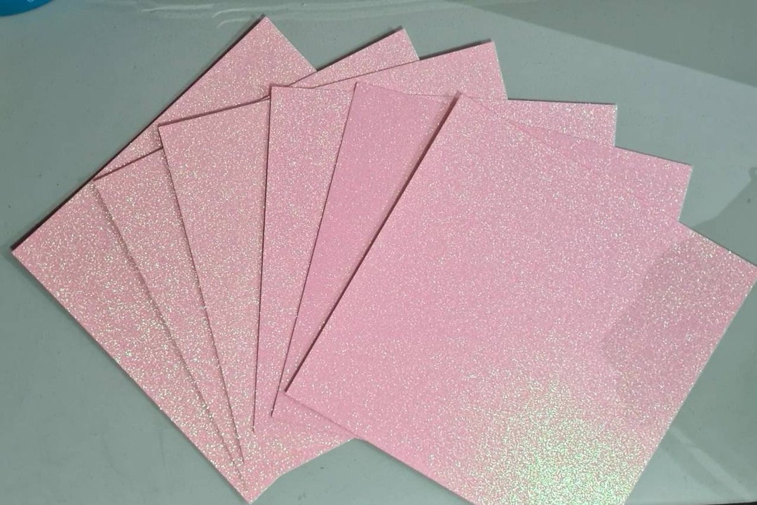 12"x12" 300gsm Glitter Cardstock, Baby Pink, Paper Cardstock, Glitter