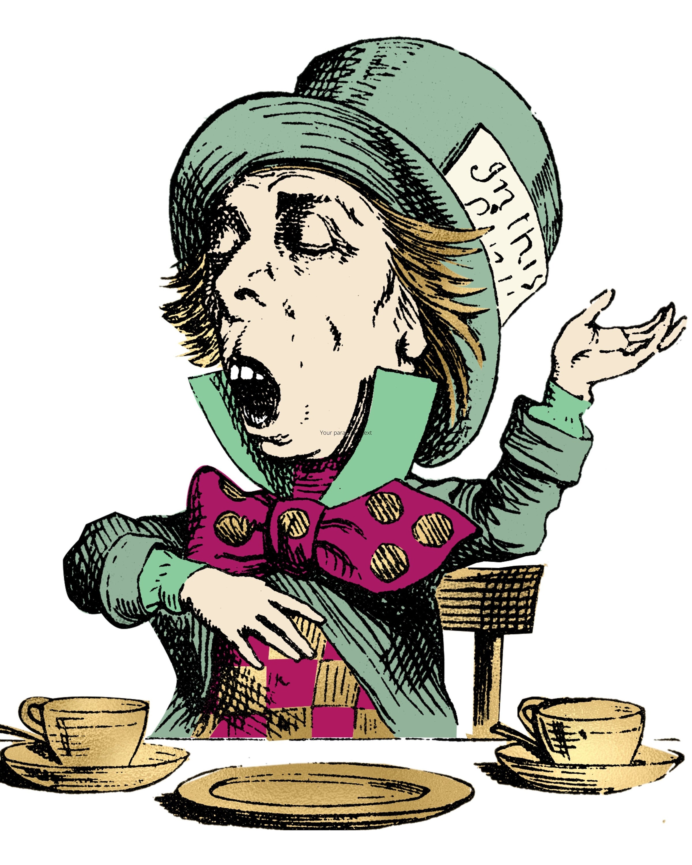 The Mad Hatter of Alice in Wonderland Vintage Print 16 X 20 - Etsy