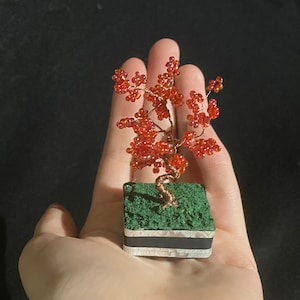 Small Copper Wire Pink Bonsai Tree