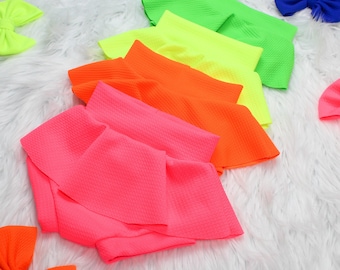 Neon Baby Bummies, Bright Pants Skirted Bummy, and Leggings, Neon Baby Bows and Head wraps, Headbands for Baby Girls, Summer Newborn Preemie