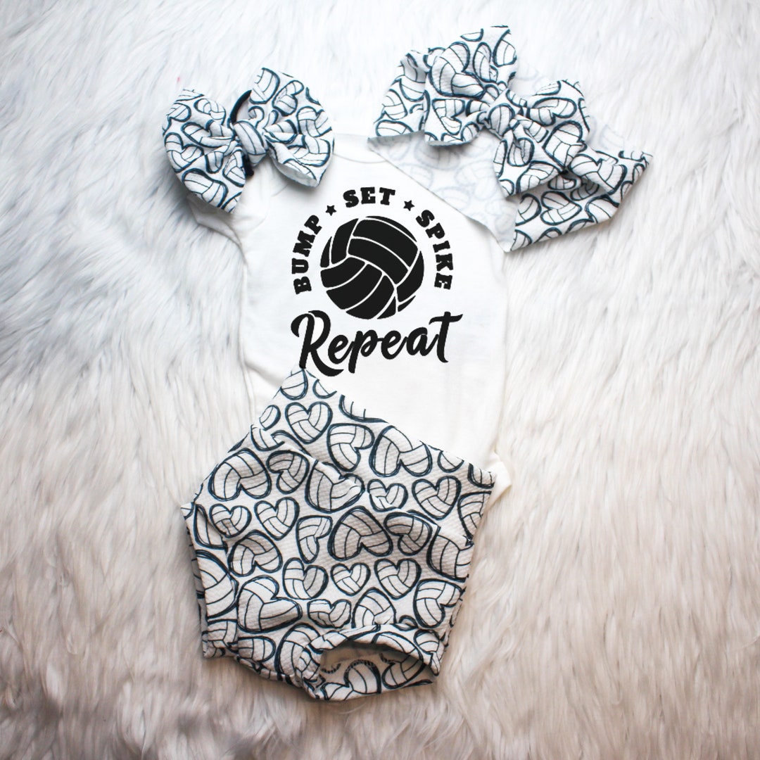 Volleyball Baby Shirt, Volleyball Bummie, Baby Pants and Bow