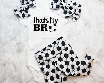 Soccer Coming Home , Soccer baby pants and bow, Boy soccer baby announcement, Baby shower gift,  Custom Personalized Soccer baby shirt