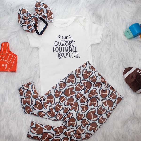 Cutest Football Fan football Hearts pants , Sport diaper cover, First Football Season Skirted Bummy, Personalized bodysuit