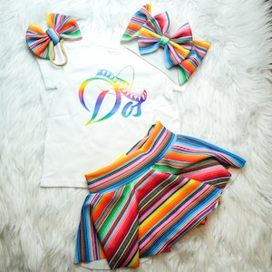 Serape Skirts and Bows, Rainbow Leggings and Head Wrap, Mexican Toddlers Fiesta Outfit, Party pants, Unisex First Birthday Outfit