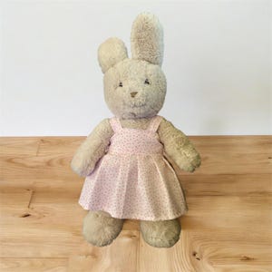 Handmade Mini Pink Hearts on White Stuffed Animal Dress