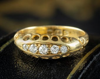 Antique Victorian Diamond Five Stone Ring 0.16ct Total
