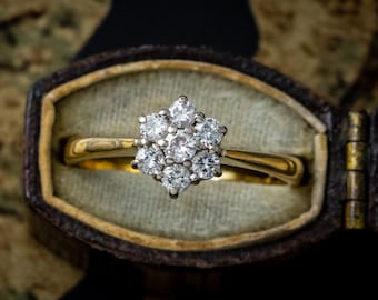 Vintage Diamond Cluster Ring 0.50ct Total Dated 1993