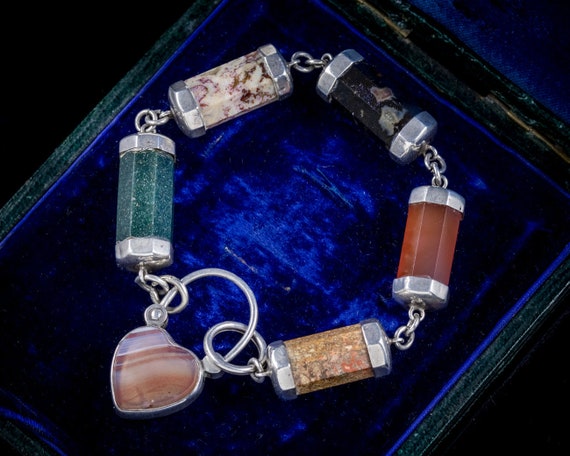 Antique Scottish Victorian Agate Padlock Locket B… - image 1