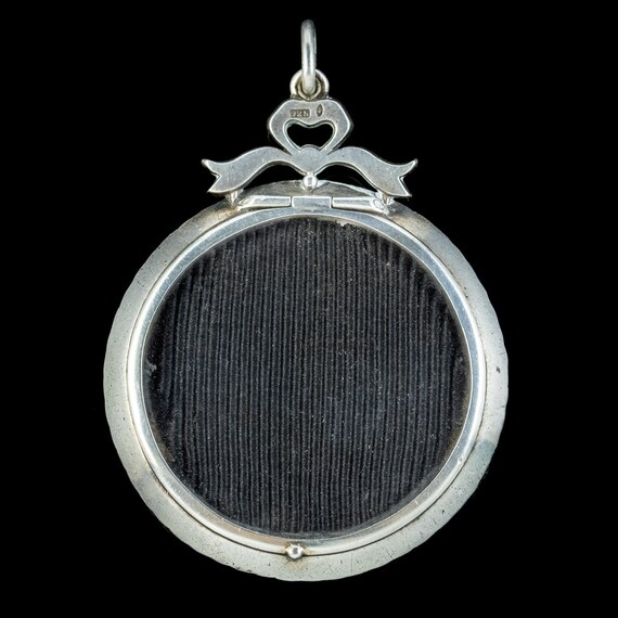 Antique Edwardian Paste Photo Locket Pendant Ster… - image 3