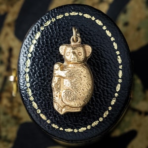 Vintage Koala Bear Charm Pendant 9ct Gold Dated 1960