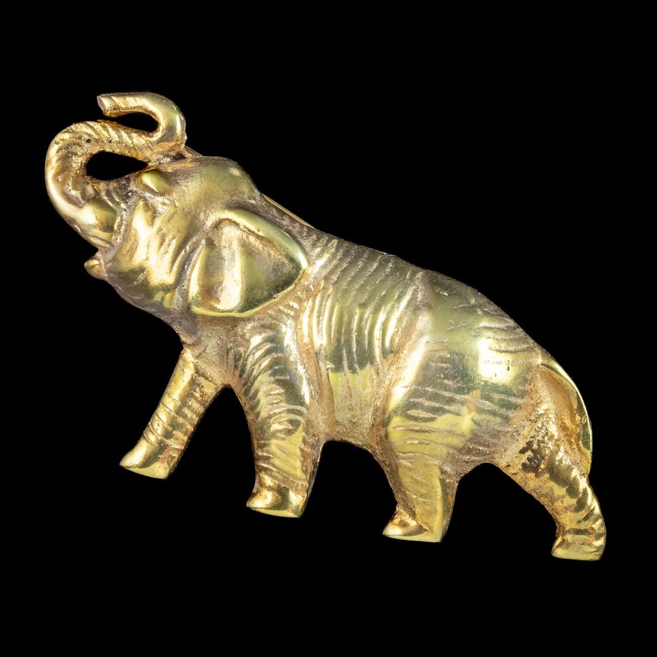 ヴィンテージ エレファント ブローチ シルバー 18カラット ゴールド