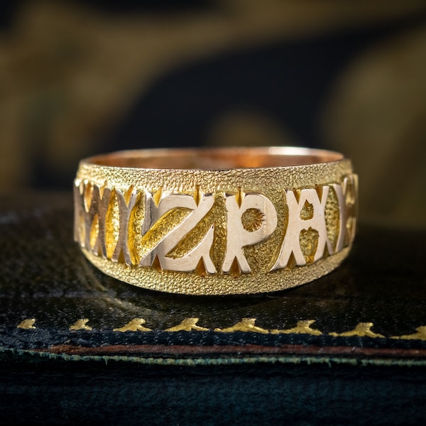 Bague Mizpah victorienne antique en or 9 carats