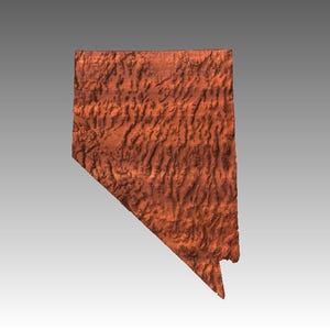 Nevada Topographic Carve, Las Vegas, Sin City, Vectric Carve CNC, Topographic States