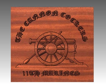 11th Marine Regiment Cannon Cockers 3D Relief (Digital File)