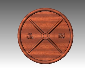 45 lbs Weight Plate CNC Plaque: 3D Carve File (Digital)