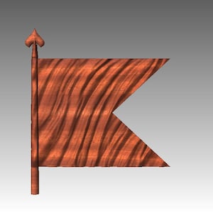 Wavy military guidon flag STL for 3d printing or CNC woodwork, Platoon guidon, unit guidon, formation guidon