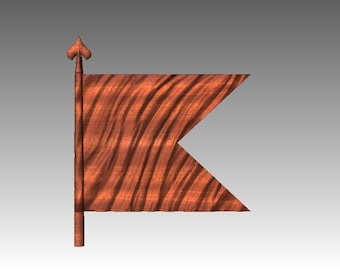 Wavy Military Guidon Flag STL: 3D Print/CNC Woodwork File