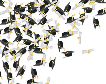 Nuova stagione di laurea Ritagli di carta 100 pezzi Berretto di laurea Decorazione del desktop Forniture per feste Paillettes di carta all'ingrosso