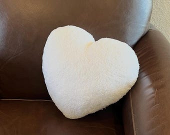 Super Soft White Sherpa Heart Pillow: Nursery Decor, Valentine's Gift